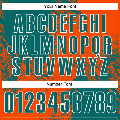 Custom Teal Orange-White 3D Pattern Design Abstract Brush Stroke Performance Polo Shirt