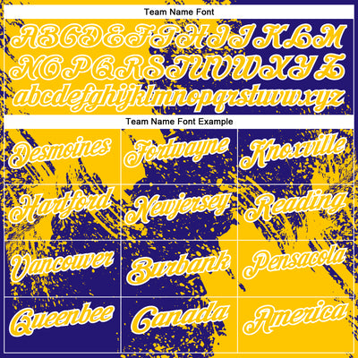 Custom Yellow Dark Purple-White 3D Pattern Design Abstract Brush Stroke Performance Polo Shirt