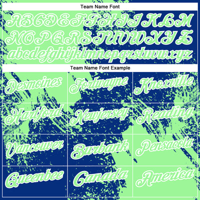 Custom Pea Green Royal-White 3D Pattern Design Abstract Brush Stroke Performance Polo Shirt