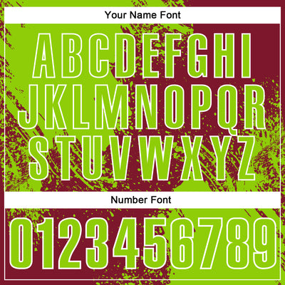 Custom Neon Green Crimson-White 3D Pattern Design Abstract Brush Stroke Performance Polo Shirt