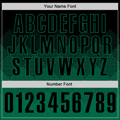 Custom Black Kelly Green 3D Gradient Square Shape Performance Polo Shirt