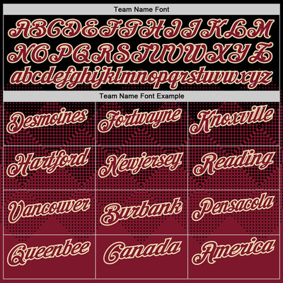 Custom Black Crimson-Cream 3D Gradient Square Shape Performance Polo Shirt