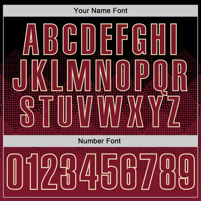 Custom Black Crimson-Cream 3D Gradient Square Shape Performance Polo Shirt