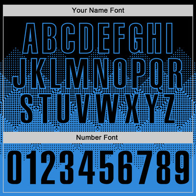 Custom Black Powder Blue 3D Gradient Square Shape Performance Polo Shirt