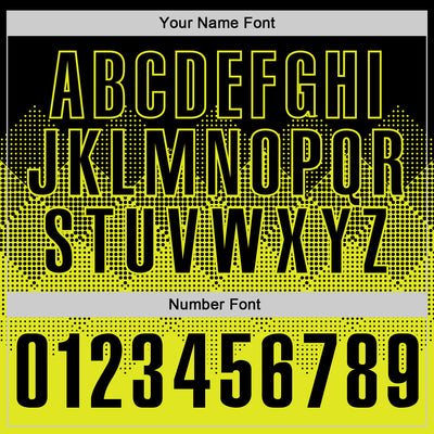 Custom Black Neon Yellow 3D Gradient Square Shape Performance Polo Shirt