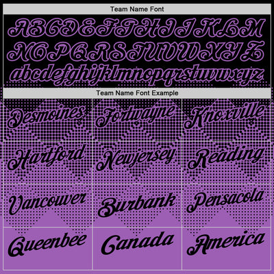 Custom Black Medium Purple 3D Gradient Square Shape Performance Polo Shirt