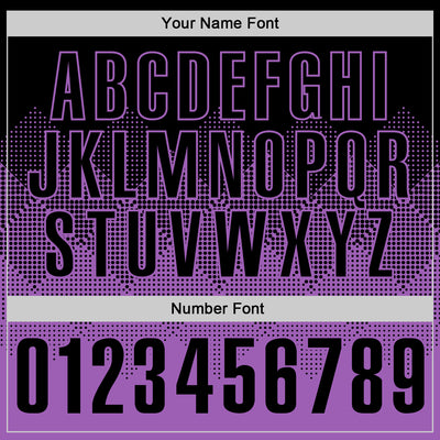 Custom Black Medium Purple 3D Gradient Square Shape Performance Polo Shirt