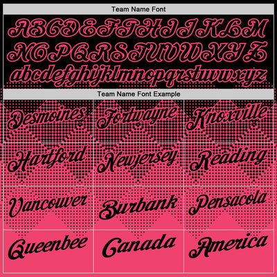 Custom Black Neon Pink 3D Gradient Square Shape Performance Polo Shirt