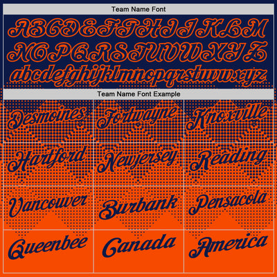 Custom Navy Orange 3D Gradient Square Shape Performance Polo Shirt