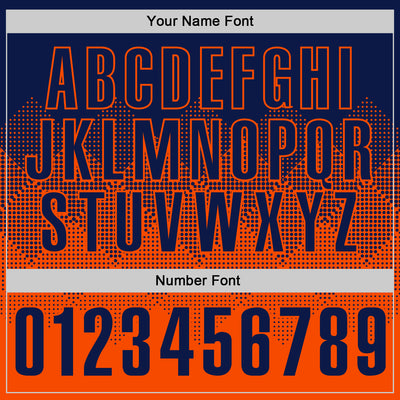 Custom Navy Orange 3D Gradient Square Shape Performance Polo Shirt