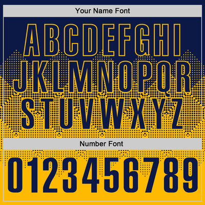 Custom Navy Gold 3D Gradient Square Shape Performance Polo Shirt