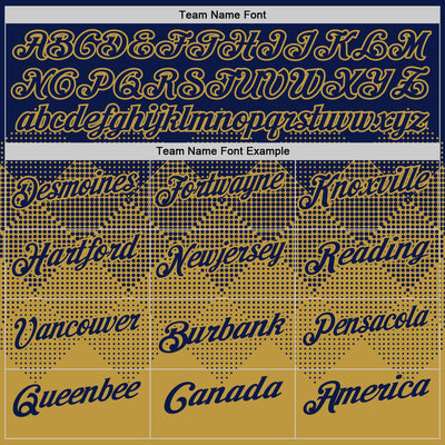 Custom Navy Old Gold 3D Gradient Square Shape Performance Polo Shirt