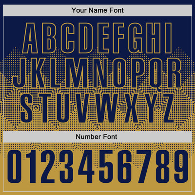 Custom Navy Old Gold 3D Gradient Square Shape Performance Polo Shirt