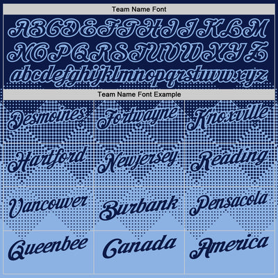 Custom Navy Light Blue 3D Gradient Square Shape Performance Polo Shirt