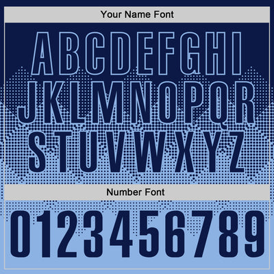 Custom Navy Light Blue 3D Gradient Square Shape Performance Polo Shirt