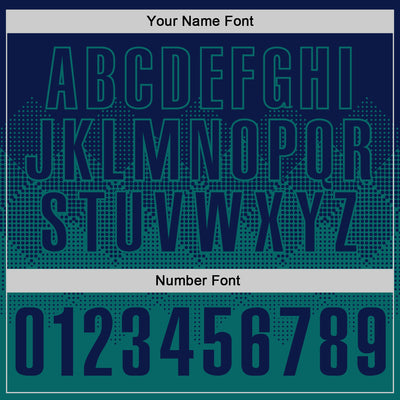 Custom Navy Teal 3D Gradient Square Shape Performance Polo Shirt