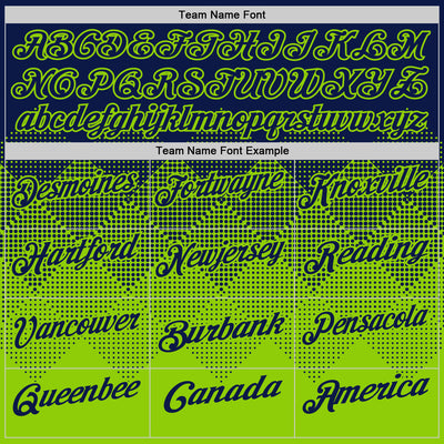 Custom Navy Neon Green 3D Gradient Square Shape Performance Polo Shirt