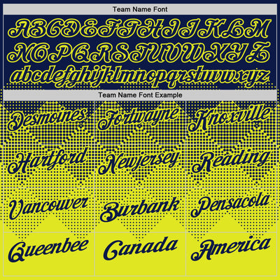 Custom Navy Neon Yellow 3D Gradient Square Shape Performance Polo Shirt