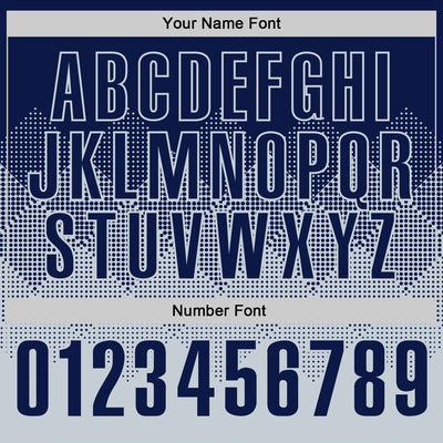 Custom Navy Silver 3D Gradient Square Shape Performance Polo Shirt