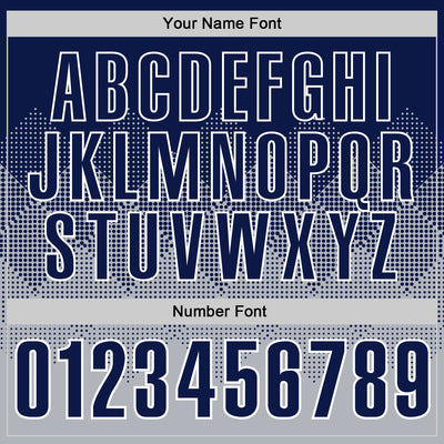 Custom Navy Gray-White 3D Gradient Square Shape Performance Polo Shirt