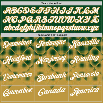 Custom Green White-Old Gold 3D Gradient Square Shape Performance Polo Shirt