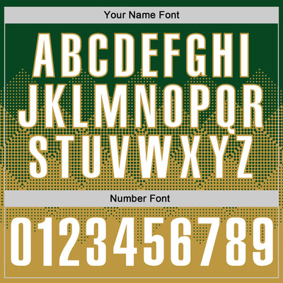 Custom Green White-Old Gold 3D Gradient Square Shape Performance Polo Shirt