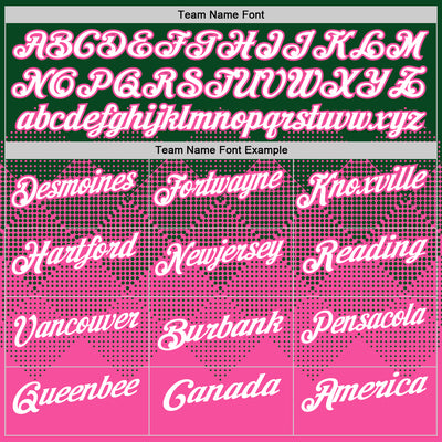 Custom Green White-Pink 3D Gradient Square Shape Performance Polo Shirt