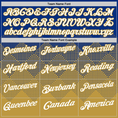 Custom Royal White-Old Gold 3D Gradient Square Shape Performance Polo Shirt