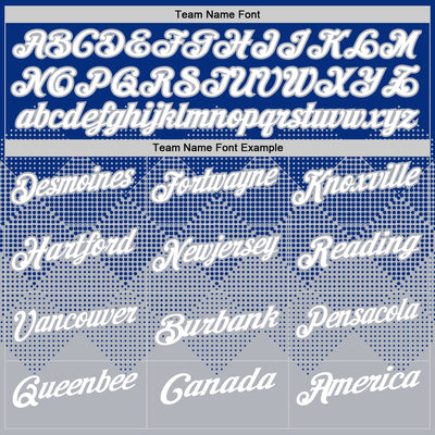 Custom Royal White-Gray 3D Gradient Square Shape Performance Polo Shirt