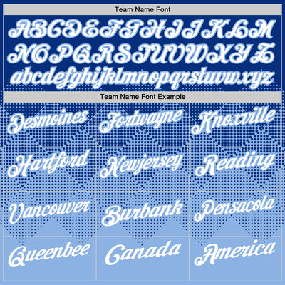 Custom Royal White-Light Blue 3D Gradient Square Shape Performance Polo Shirt