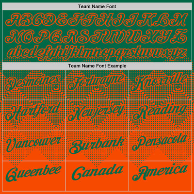 Custom Kelly Green Orange 3D Gradient Square Shape Performance Polo Shirt