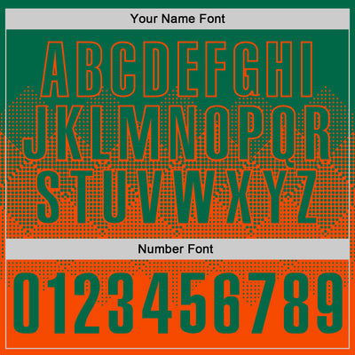 Custom Kelly Green Orange 3D Gradient Square Shape Performance Polo Shirt