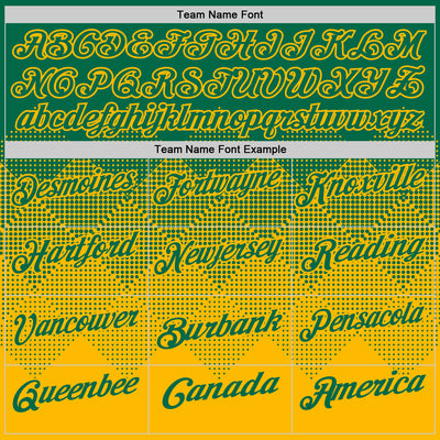 Custom Kelly Green Gold 3D Gradient Square Shape Performance Polo Shirt