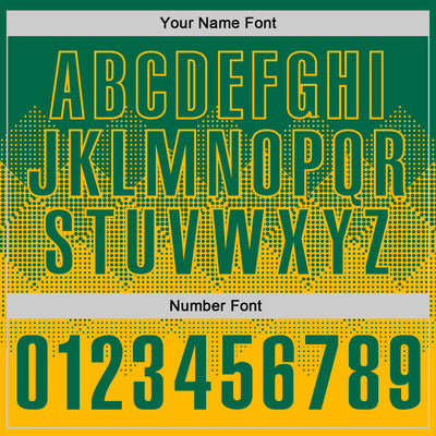 Custom Kelly Green Gold 3D Gradient Square Shape Performance Polo Shirt