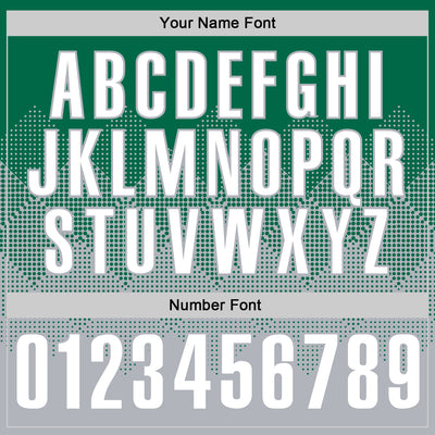 Custom Kelly Green White-Gray 3D Gradient Square Shape Performance Polo Shirt