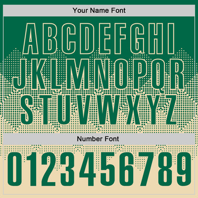 Custom Kelly Green Cream 3D Gradient Square Shape Performance Polo Shirt