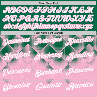 Custom Kelly Green White-Light Pink 3D Gradient Square Shape Performance Polo Shirt