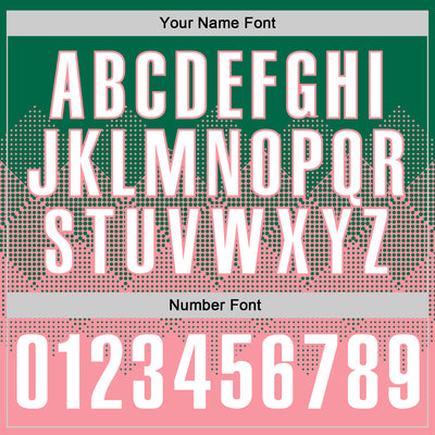 Custom Kelly Green White-Medium Pink 3D Gradient Square Shape Performance Polo Shirt