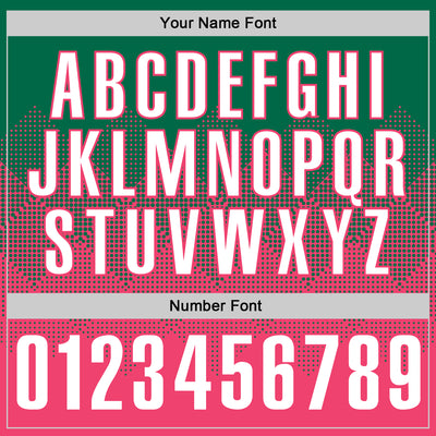 Custom Kelly Green White-Neon Pink 3D Gradient Square Shape Performance Polo Shirt