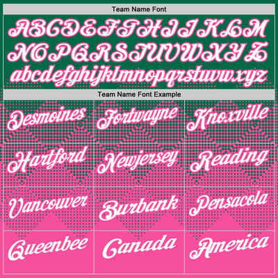 Custom Kelly Green White-Pink 3D Gradient Square Shape Performance Polo Shirt