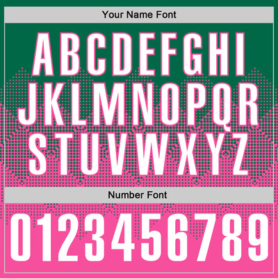 Custom Kelly Green White-Pink 3D Gradient Square Shape Performance Polo Shirt