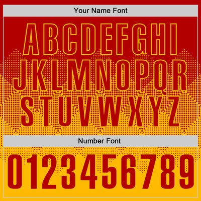 Custom Red Gold 3D Gradient Square Shape Performance Polo Shirt