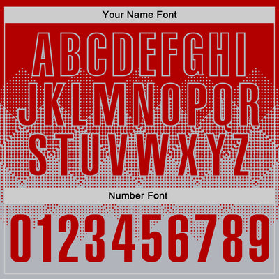 Custom Red Gray 3D Gradient Square Shape Performance Polo Shirt