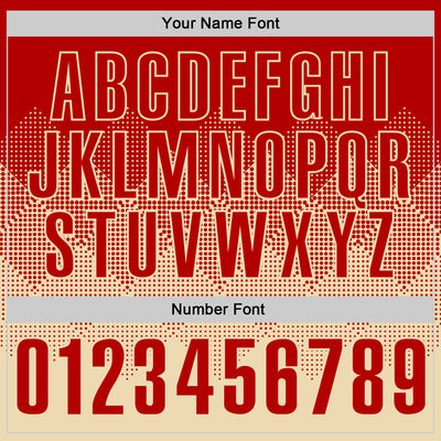 Custom Red Cream 3D Gradient Square Shape Performance Polo Shirt