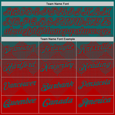 Custom Teal Red 3D Gradient Square Shape Performance Polo Shirt