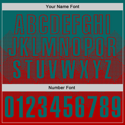 Custom Teal Red 3D Gradient Square Shape Performance Polo Shirt