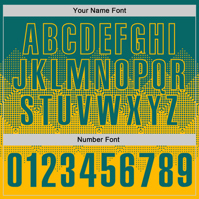 Custom Teal Gold 3D Gradient Square Shape Performance Polo Shirt