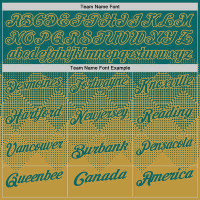 Custom Teal Old Gold 3D Gradient Square Shape Performance Polo Shirt