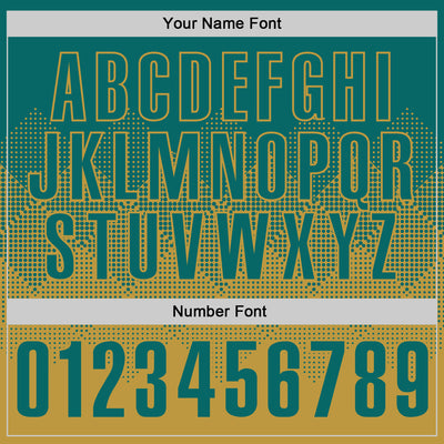 Custom Teal Old Gold 3D Gradient Square Shape Performance Polo Shirt