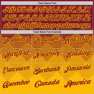 Custom Crimson Gold 3D Gradient Square Shape Performance Polo Shirt